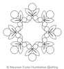 Mod Posie Dot Wreath by Maureen Foster. This image demonstrates how this computerized pattern will stitch out once loaded on your robotic quilting system. A full page pdf is included with the design download.