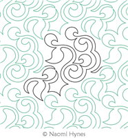 A Touch of Whimsy Pantograph by Naomi Hynes. This image demonstrates how this computerized pattern will stitch out once loaded on your robotic quilting system. A full page pdf is included with the design download.