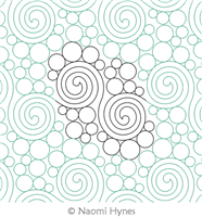 Baroque Flourish Pantograph by Naomi Hynes. This image demonstrates how this computerized pattern will stitch out once loaded on your robotic quilting system. A full page pdf is included with the design download.