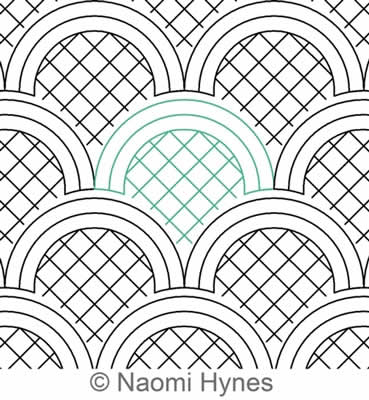 Digital Quilting Design Crosshatched Clamshells P2P by Naomi Hynes.