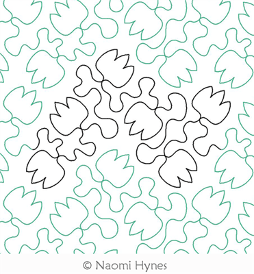 Digital Quilting Design Crown Leaf Pantograph by Naomi Hynes.