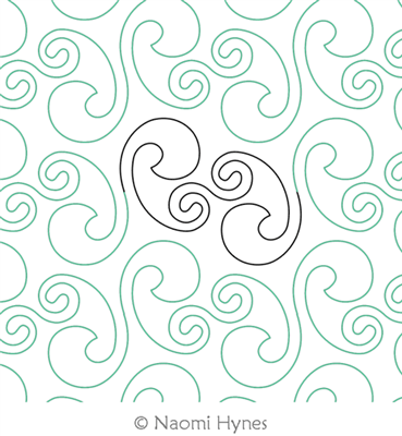 Digital Quilting Curl and Swirl Pantograph by Naomi Hynes.