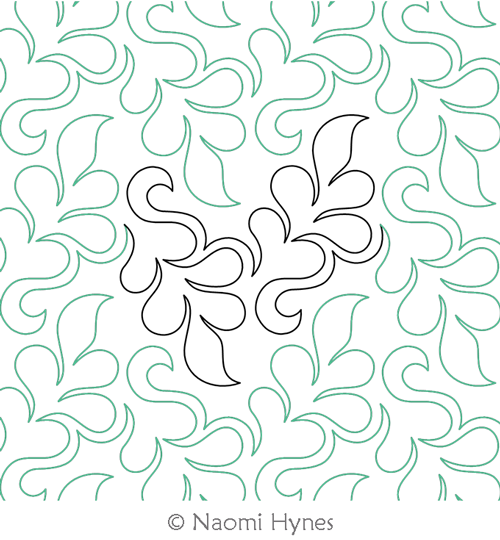 Feather Leaf Pantograph by Naomi Hynes. This image demonstrates how this computerized pattern will stitch out once loaded on your robotic quilting system. A full page pdf is included with the design download.