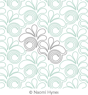 Featherlicious Pantograph by Naomi Hynes. This image demonstrates how this computerized pattern will stitch out once loaded on your robotic quilting system. A full page pdf is included with the design download.