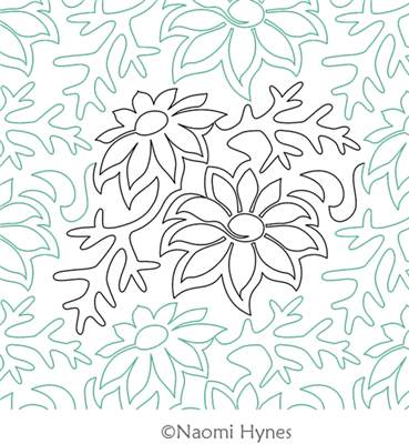 Digital Quilting Design Flannel Flower Pantograph by Naomi Hynes.