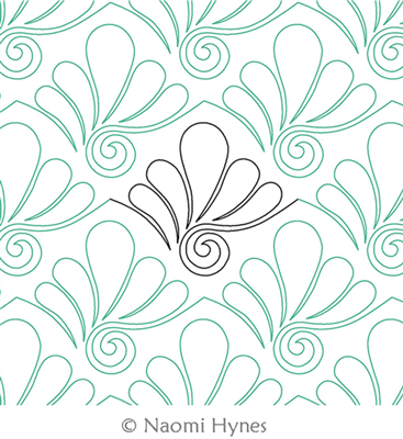 Digital Quilting Design I Dream of Feathers P2P 1 by Naomi Hynes.