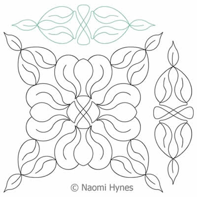 Digital Quilting Design Leaves in My Wedding DWR Set by Naomi Hynes.