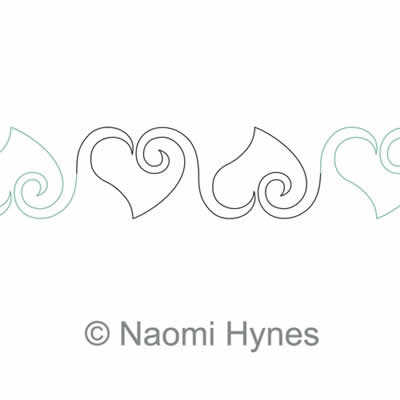 Digital Quilting Design My Curly Heart Sashing by Naomi Hynes.