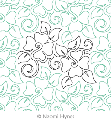 Rambling Pantograph by Naomi Hynes. This image demonstrates how this computerized pattern will stitch out once loaded on your robotic quilting system. A full page pdf is included with the design download.