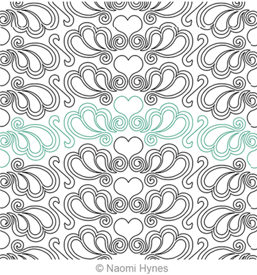 Digital Quilting Design Something Pretty Double Pantograph by Naomi Hynes.