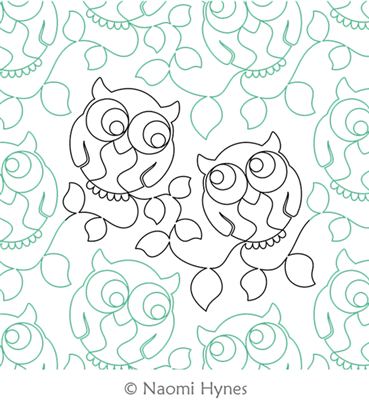 We Hoot Together Pantograph by Naomi Hynes. This image demonstrates how this computerized pattern will stitch out once loaded on your robotic quilting system. A full page pdf is included with the design download.