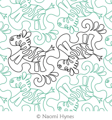 Digital Quilting Design Zebra Jig Pantograph by Naomi Hynes.