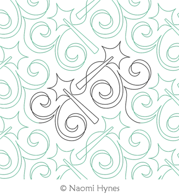 Enchanted Pantograph by Naomi Hynes. This image demonstrates how this computerized pattern will stitch out once loaded on your robotic quilting system. A full page pdf is included with the design download.