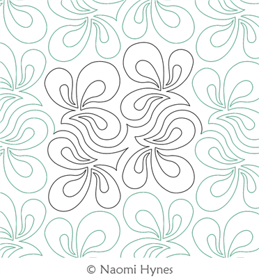 Organic Pantograph by Naomi Hynes. This image demonstrates how this computerized pattern will stitch out once loaded on your robotic quilting system. A full page pdf is included with the design download.