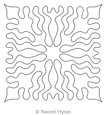 Ripples Block by Naomi Hynes. This image demonstrates how this computerized pattern will stitch out once loaded on your robotic quilting system. A full page pdf is included with the design download.