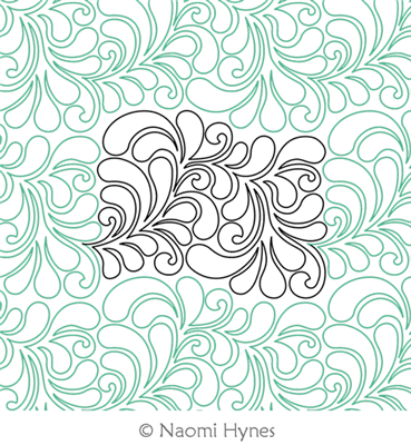 Summer Feather Pantograph by Naomi Hynes. This image demonstrates how this computerized pattern will stitch out once loaded on your robotic quilting system. A full page pdf is included with the design download.