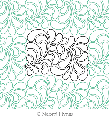 Winter Feathers Pantograph by Naomi Hynes. This image demonstrates how this computerized pattern will stitch out once loaded on your robotic quilting system. A full page pdf is included with the design download.