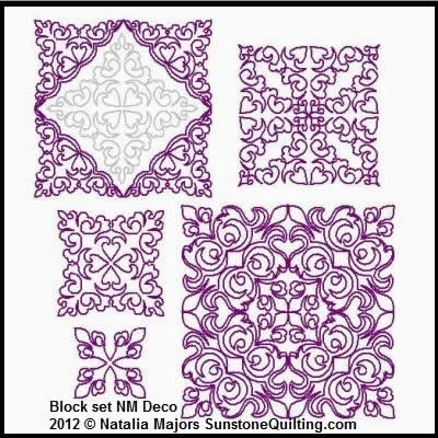 Digital Quilting Design Block Set Deco by Natalia Majors.