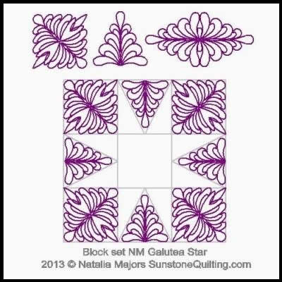 Digital Quilting Design Block Set Galutea Star by Natalia Majors.