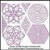 Digital Quilting Design Block Set Hexagon Clematis Quilt by Natalia Majors.