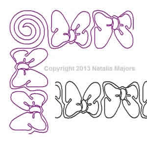 Digital Quilting Design Bow Knot Dance Border and Corner by Natalia Majors.