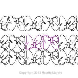 Digital Quilting Design Bow Knot Dance Border or Panto by Natalia Majors.