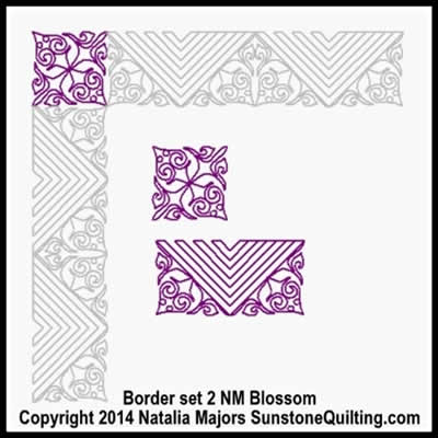 Digital Quilting Design Blossom Border Set 2 by Natalia Majors.