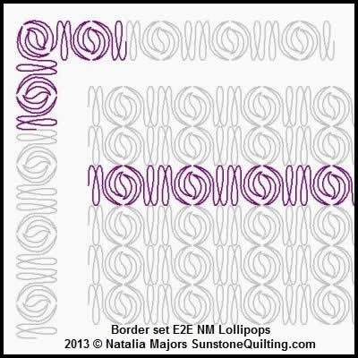 Digital Quilting Design Border Set Lollipops by Natalia Majors.