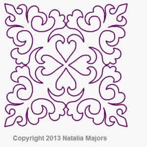 Digital Quilting Design Deco Block 1 by Natalia Majors.