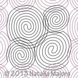 Digital Quilting Design Geometry Swirls by Natalia Majors.