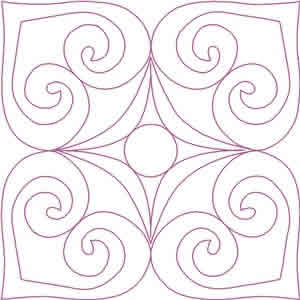 Digital Quilting Design Heartfelt Block 2 by Natalia Majors.