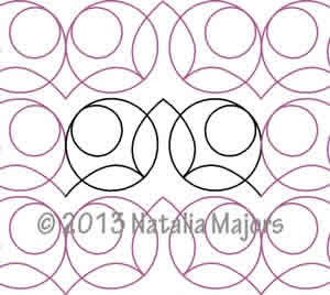 Digital Quilting Design Modern Flowers Geometric Sashing by Natalia Majors.