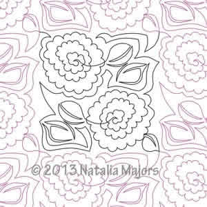 Digital Quilting Design Natalia's Rose by Natalia Majors.