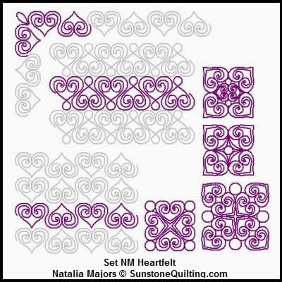 Digital Quilting Design Set Heartfelt by Natalia Majors.