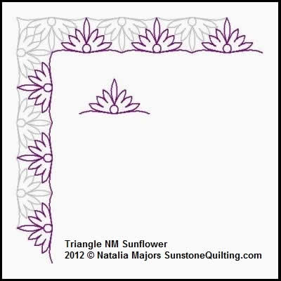 Digital Quilting Design Triangle Sunflower by Natalia Majors.