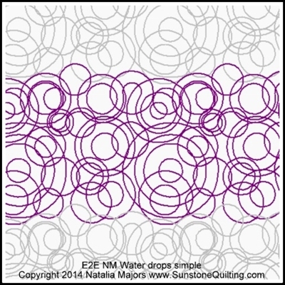 Digital Quilting Design Water Drops Simple by Natalia Majors.