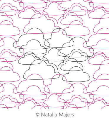 Clouds E2E by Natalia Majors. This image demonstrates how this computerized pattern will stitch out once loaded on your robotic quilting system. A full page pdf is included with the design download.