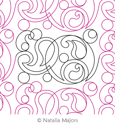 Simple Paisley by Natalia Majors. This image demonstrates how this computerized pattern will stitch out once loaded on your robotic quilting system. A full page pdf is included with the design download.