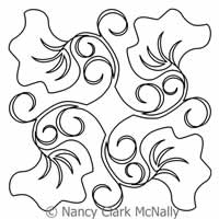 Digital Quilting Design Nancy's Blossoms Block 1 by Nancy Clark McNally.