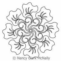 Digital Quilting Design Nancy's Blossoms Block 4 by Nancy Clark McNally.