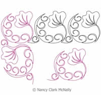 Digital Quilting Design Nancy's Blossoms Border and Corner1 by Nancy Clark McNally.