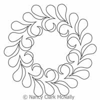 Digital Quilting Design Swoops and Swirls Wreath by Nancy Clark McNally.