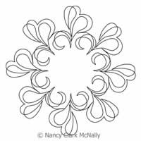 Digital Quilting Design Swoops and Swirls Wreath 2 by Nancy Clark McNally.