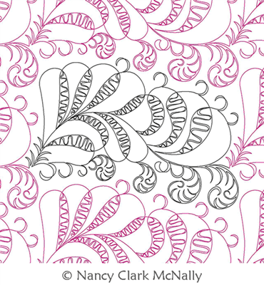 Digital Quilting Design Wiggle Feathers by Nancy Clark McNally.
