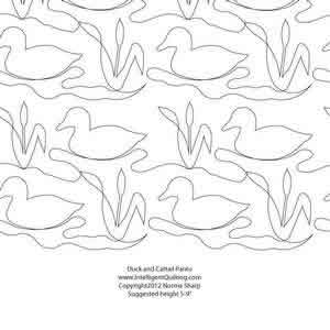Digital Quilting Design Duck & Cattail Panto by Norma Sharp.