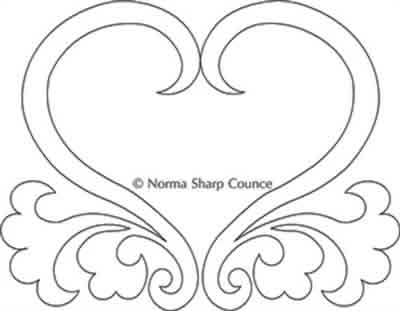 Digital Quilting Design Heart Frame by Norma Sharp.