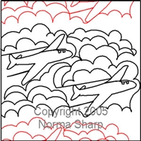 Digital Quilting Design Airplane Pantograph by Norma Sharp.