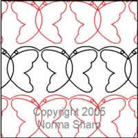 Digital Quilting Design Butterfly Pantograph by Norma Sharp.