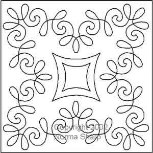 Digital Quilting Design Chantilly Lace Block 1 by Norma Sharp.