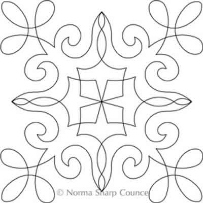 Digital Quilting Design Chantilly Lace Block 11 by Norma Sharp.